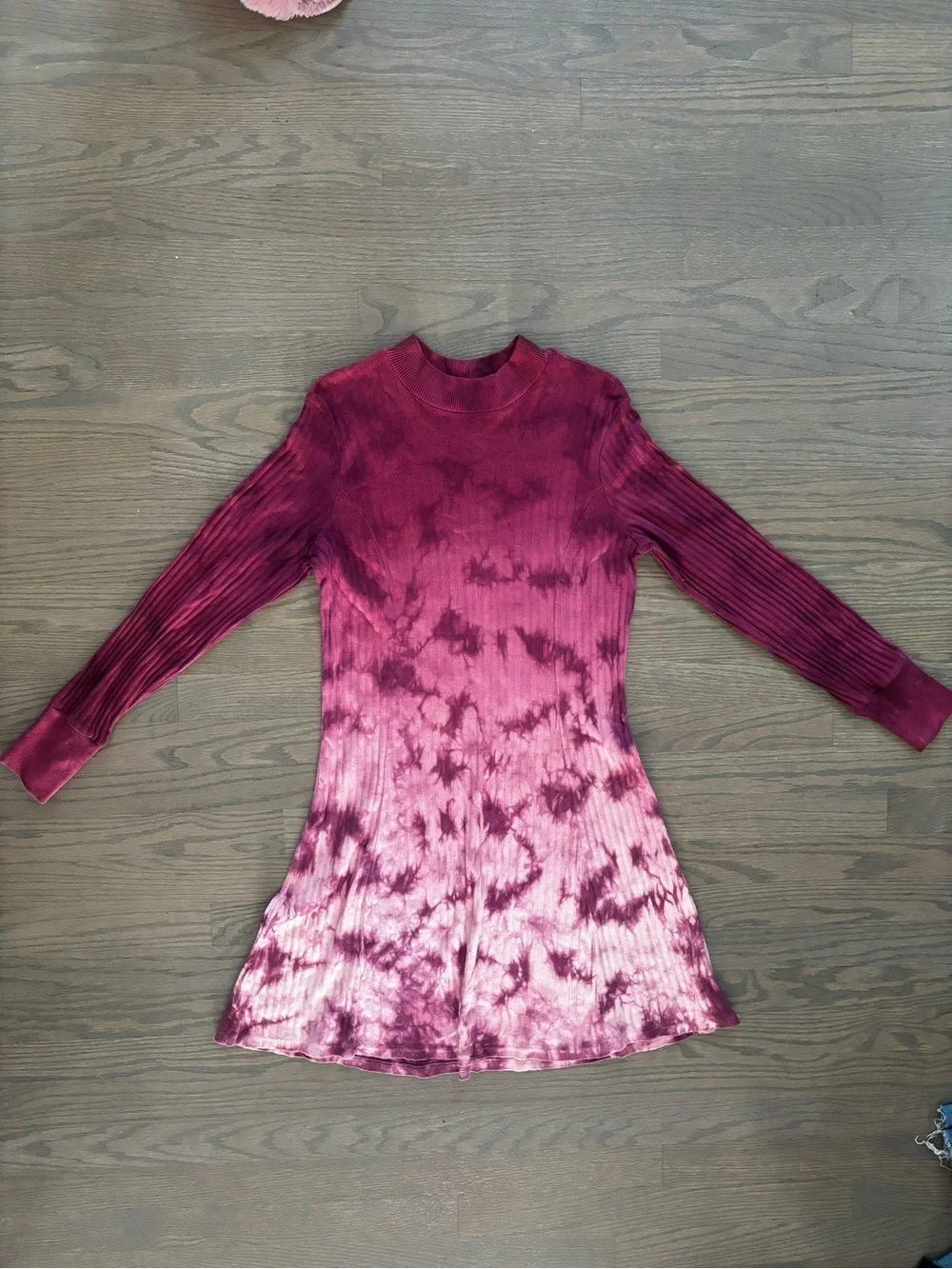 Justice girls mock neck ribbed 100% cotton tie dye dress size 16/18plus stretchy